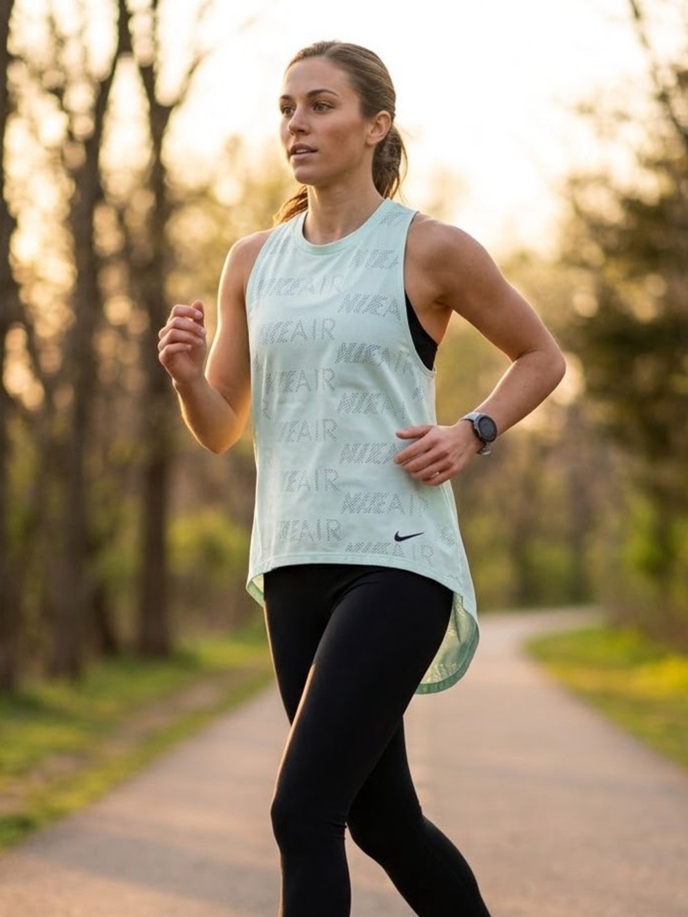 Nike Women's Mint Green Dri-FIT Sleeveless Training Tank